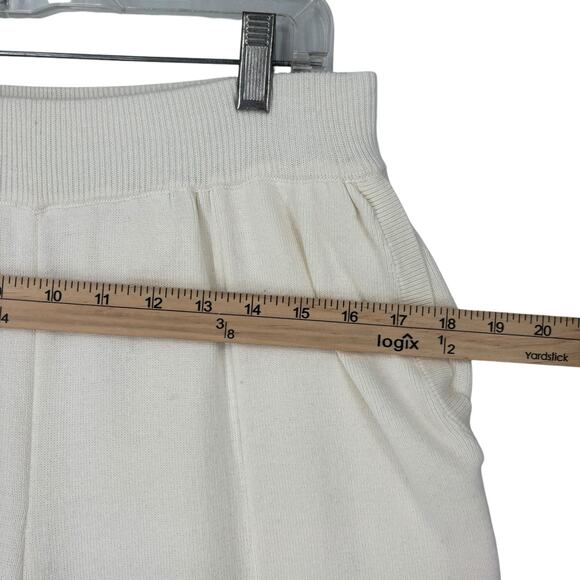 Knit Lantern Pants Sweater Cream Large Lagenlook Modern Lounge Stretch Cozycore - Picture 6 of 7
